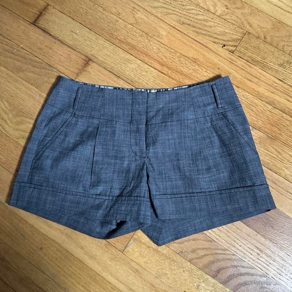 Y2K Micro Trouser Shorts Women's Size 3 Gray Low Rise‎ Short Mini Twee 00s Indie